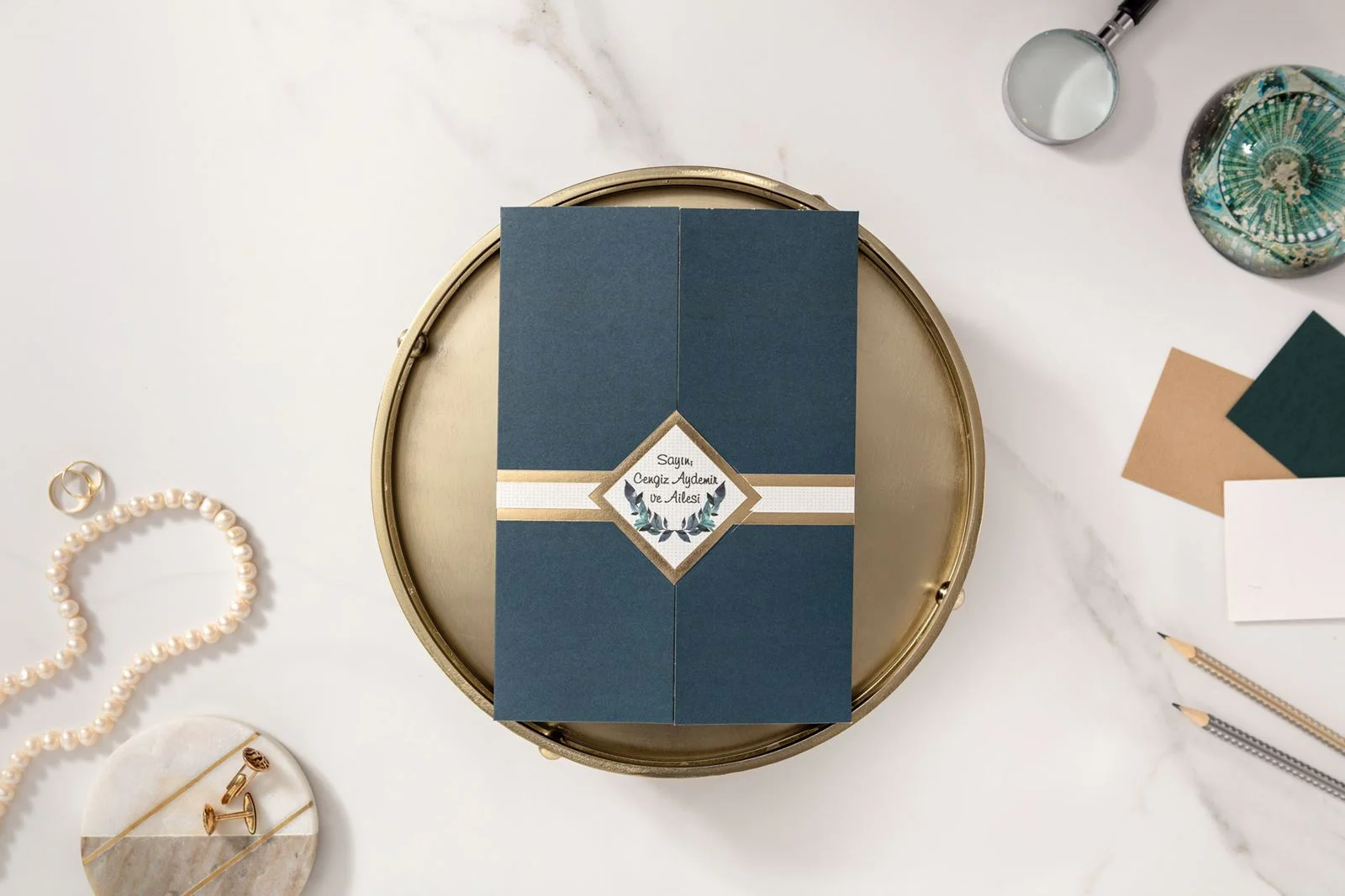 lacivert yaldız detaylı zarif davetiye (1)