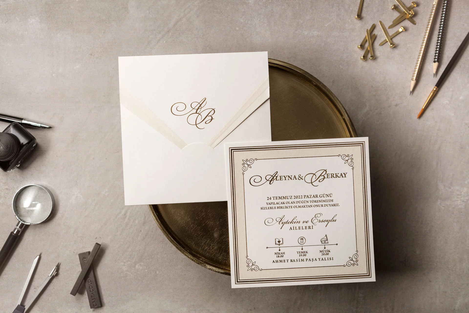 yaldızlı sade davetiye (2)