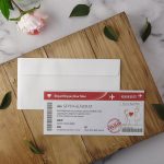 Uçak Bileti Görünümlü Düğün Davetiyesi