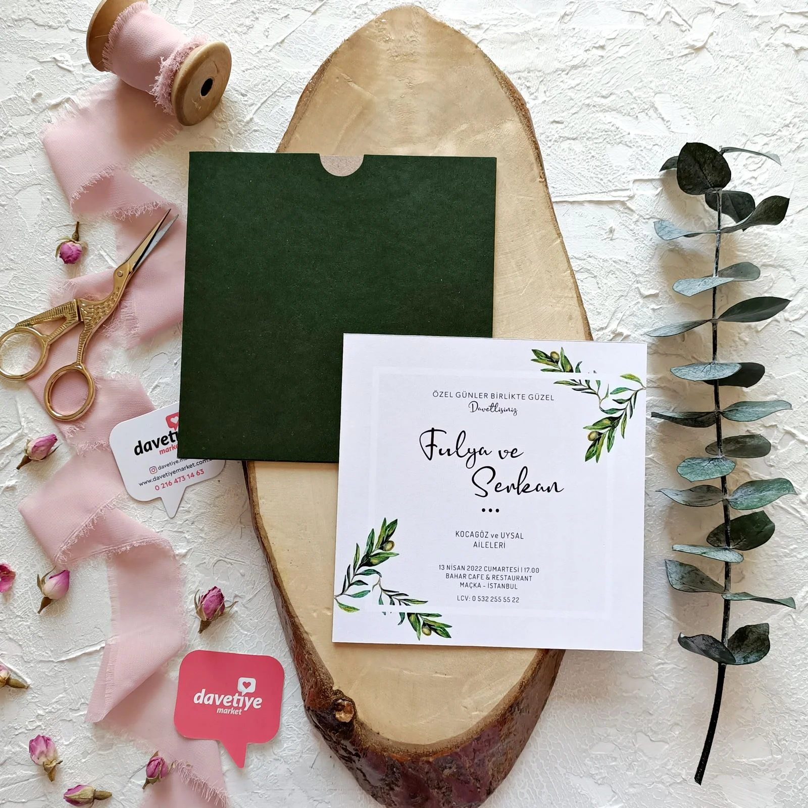 zeytin dalı tasarımlı davetiye (1)
