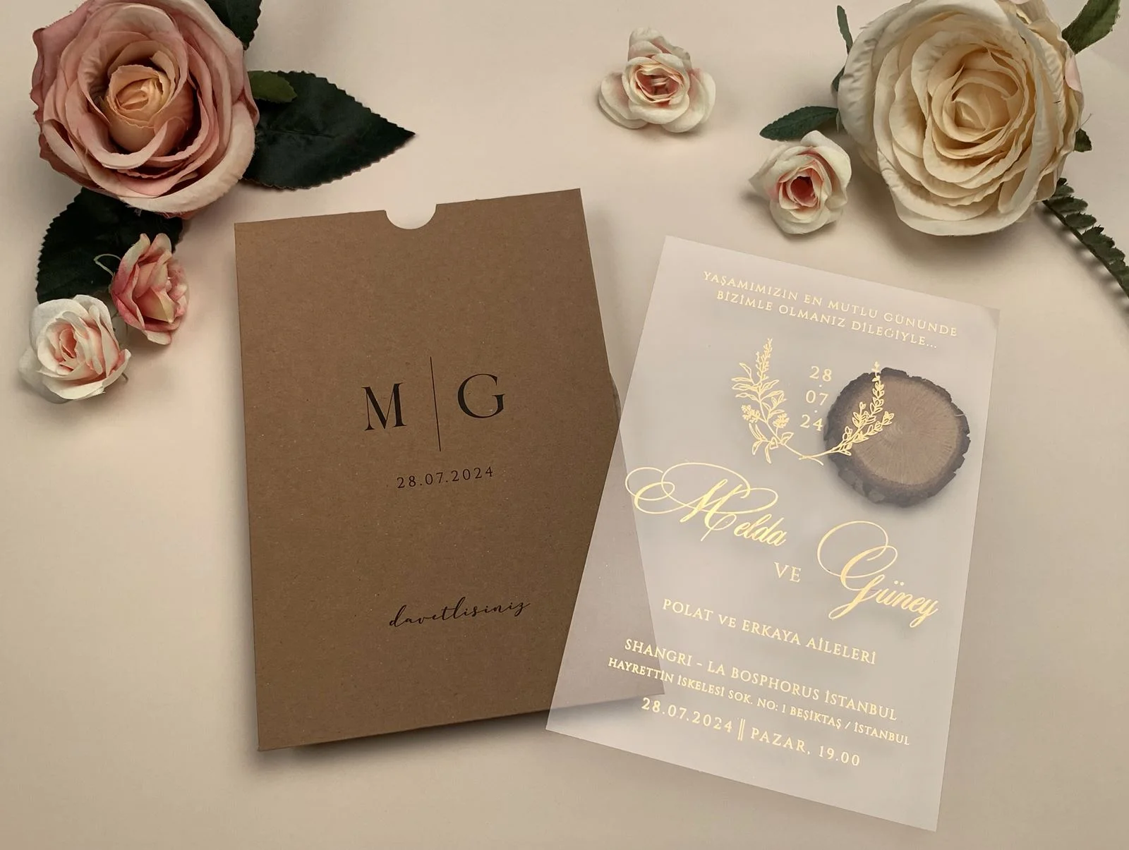 kraft zarflı saydam davetiye (1)