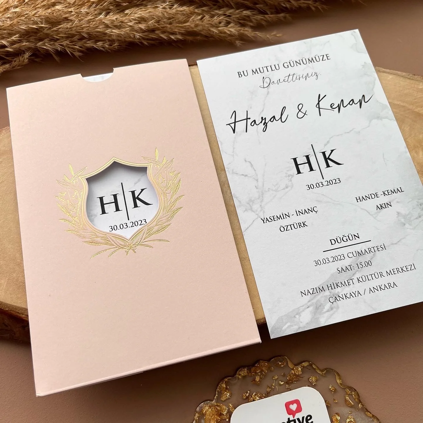 pudra zarf ekonomik davetiye