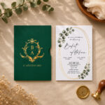 Monogram Yaldızlı Ekonomik Davetiye