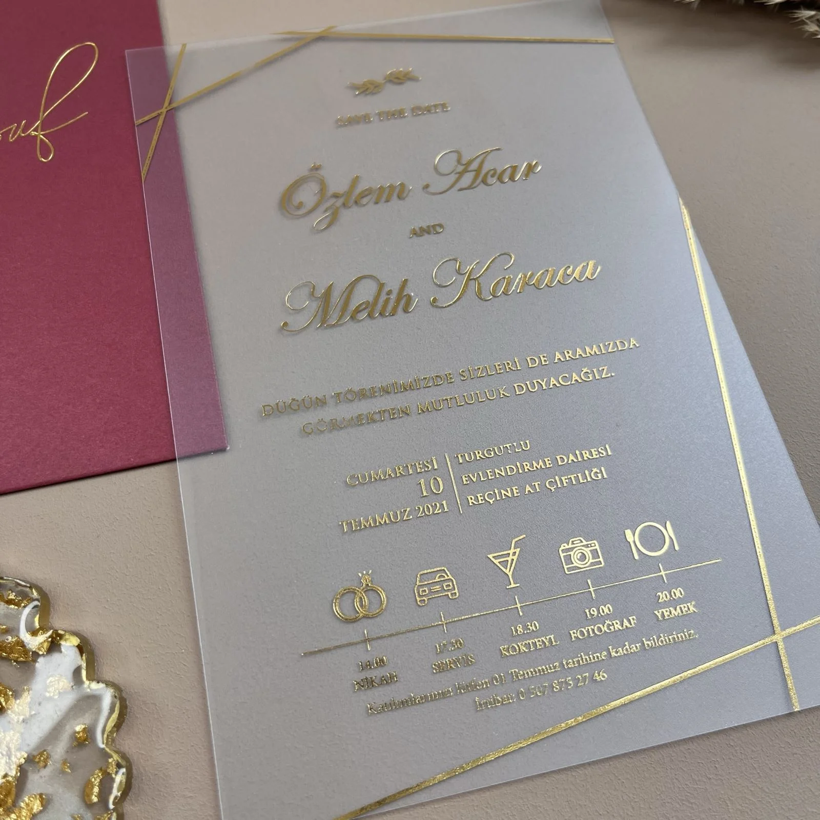 buzlu şeffaf bordo zarflı davetiye (3)