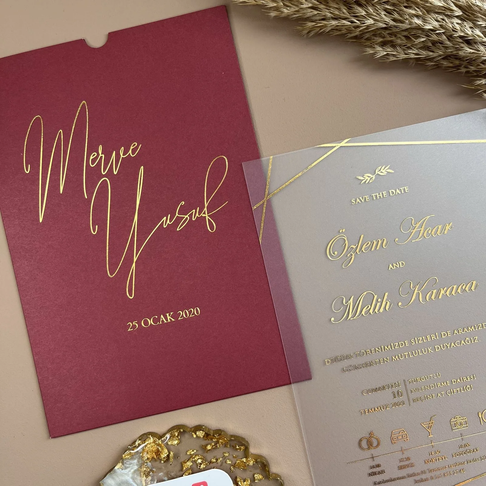 buzlu şeffaf bordo zarflı davetiye (4)