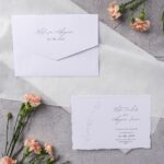 Özel Kesim Kenarlı Beyaz Davetiye