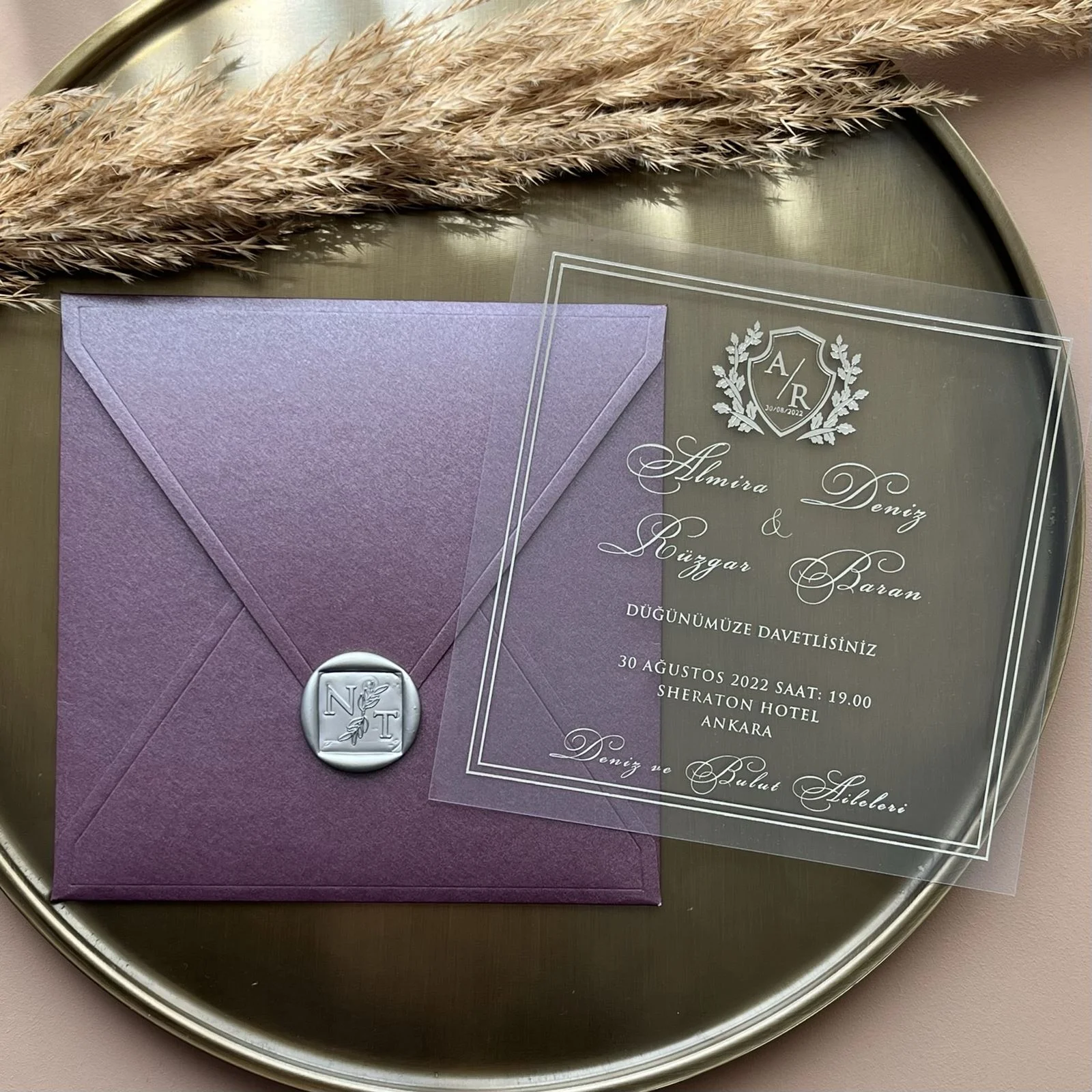 mürdüm zarflı özel şeffaf davetiye (1)