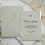 Fırça Yaldız Detaylı Modern Davetiye