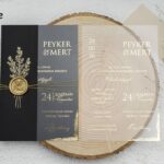 Siyah Yarım Zarf Gold Mühürlü Davetiye