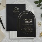 Özel Siyah Set Oval Davetiye