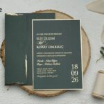 Özel Yeşil Renk Düğün Davetiyesi