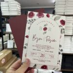 Bordo Zarflı Özel Davetiye