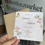 Kraft Zarflı Kare Davetiye