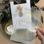 Gold Mühürlü ve Kuru Çiçekli Davetiye - Görsel 2