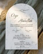 Gümüş Yaldızlı Oval Kesim Davetiye - Görsel 3