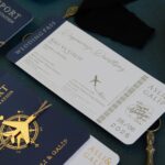 Lacivert Pasaport ve Uçak Bileti Davetiye - Görsel 3