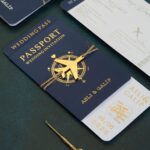 Lacivert Pasaport ve Uçak Bileti Davetiye - Görsel 2