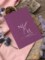 Mürdüm Zarflı Yaldızlı Davetiye - Görsel 2