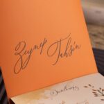 Turuncu Zarflı Bohem Çiçekli Kare Davetiye - Görsel 5