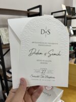 İnci Detaylı Kabartmalı Davetiye